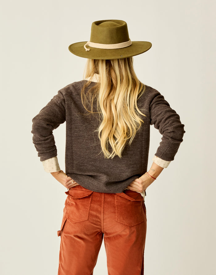 Zella Merino Sweater: Espresso Heather