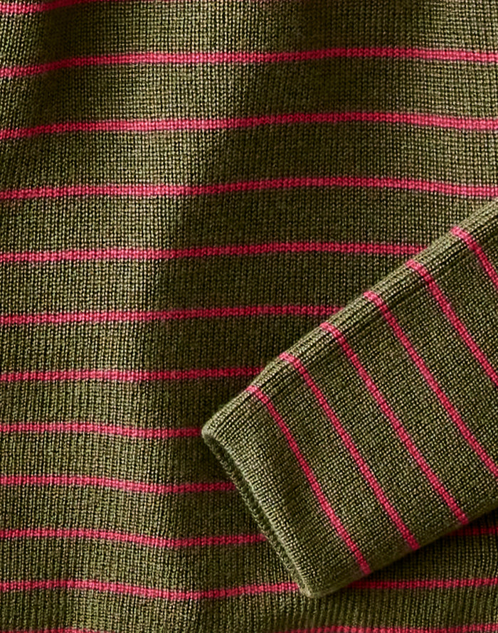 Zella Merino Sweater: Fir Stripe - FINAL SALE