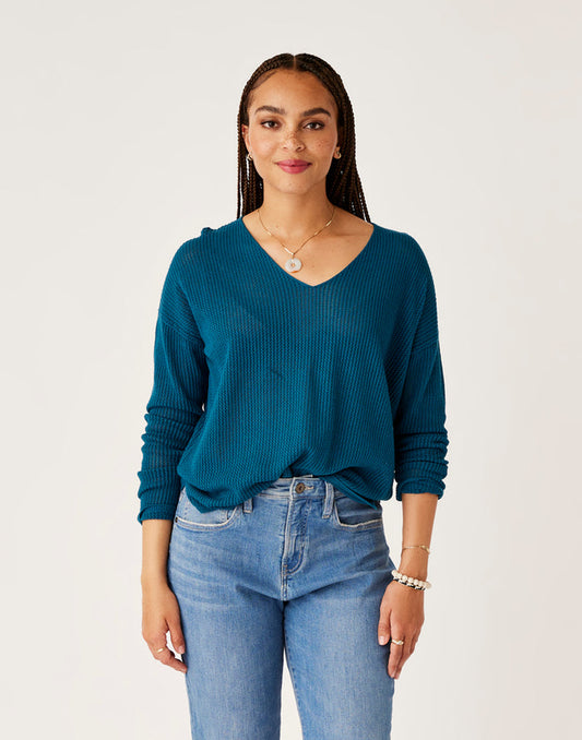 Zella Mesh Pullover: Azul - FINAL SALE