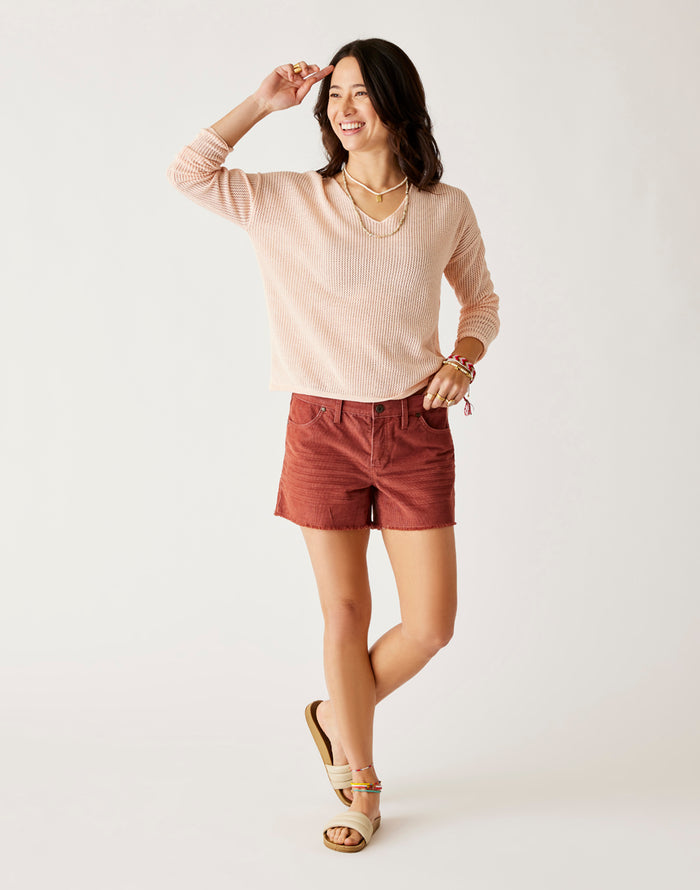 Zella Mesh Pullover: Peach - FINAL SALE
