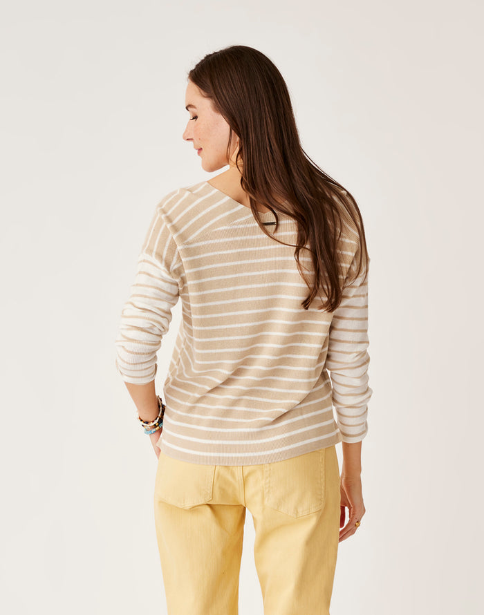 Zella Pullover: Cement Breton Stripe - FINAL SALE