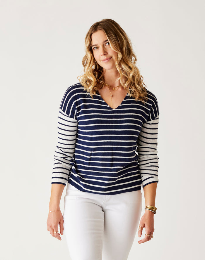 Zella Pullover: Navy Breton Stripe - FINAL SALE