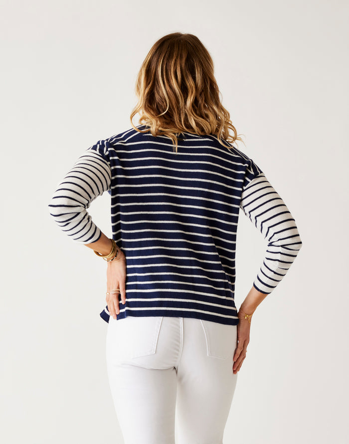 Zella Pullover: Navy Breton Stripe - FINAL SALE