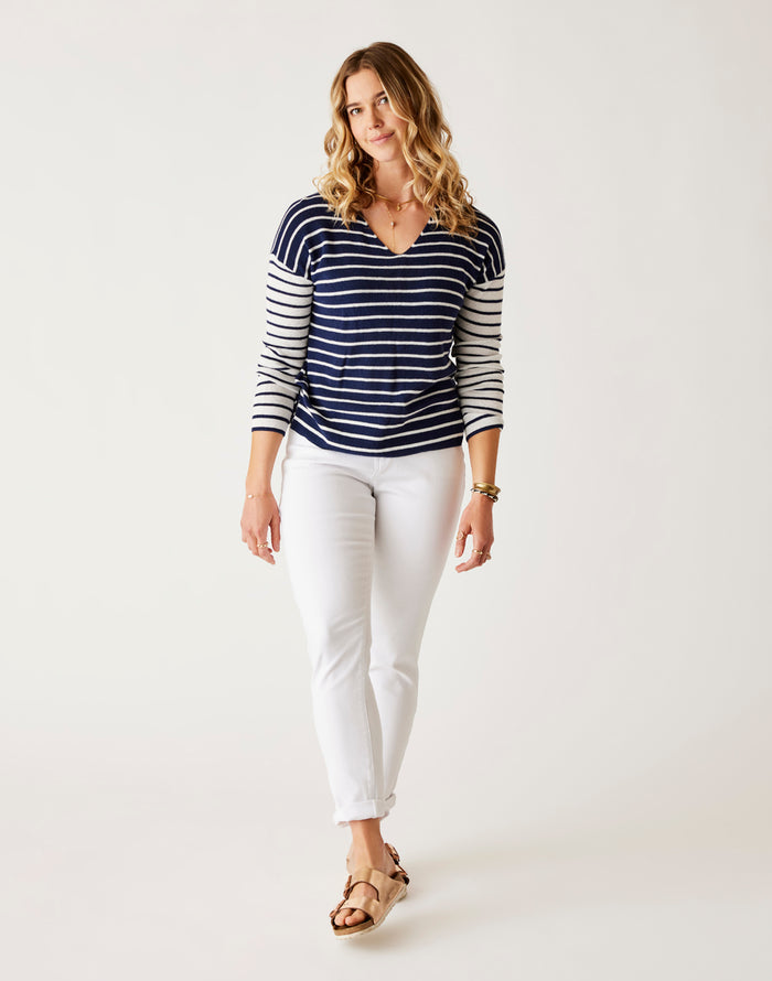 Zella Pullover: Navy Breton Stripe - FINAL SALE