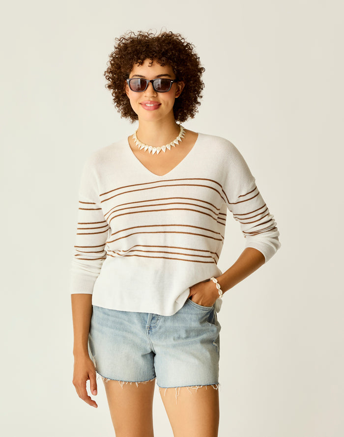 Zella Pullover: Neutral Stripe - FINAL SALE