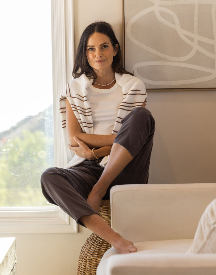 Zella Pullover: Neutral Stripe - FINAL SALE
