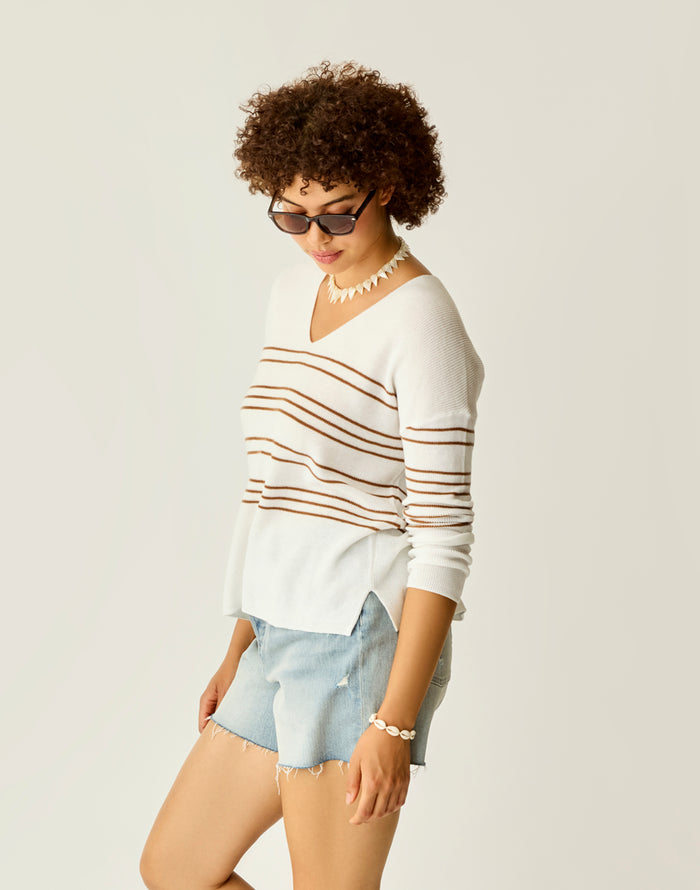 Zella Pullover: Neutral Stripe - FINAL SALE