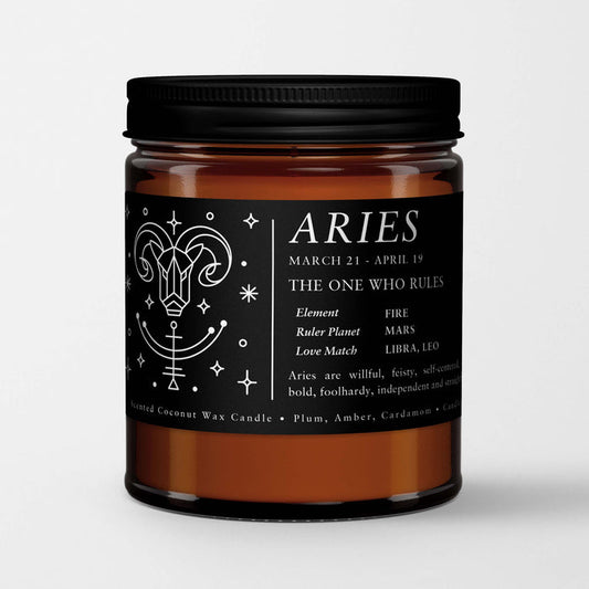 Zodiac Candles / Birthday Candles in Amber Glass I Candlefy