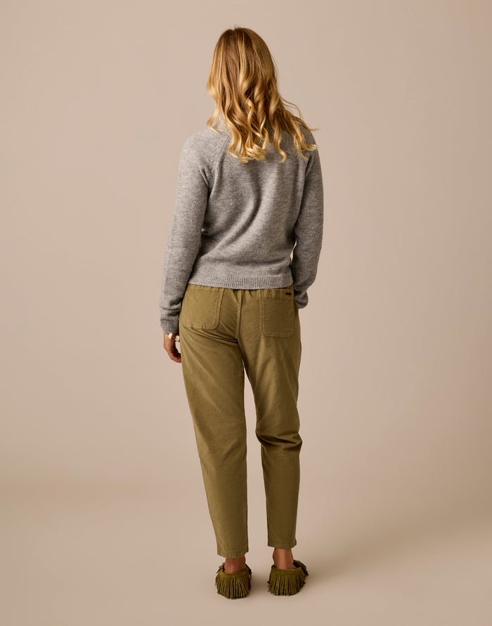 Zoe Buttercord Pant: Kelp