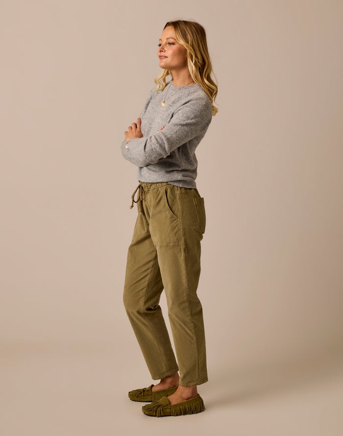 Zoe Buttercord Pant: Kelp
