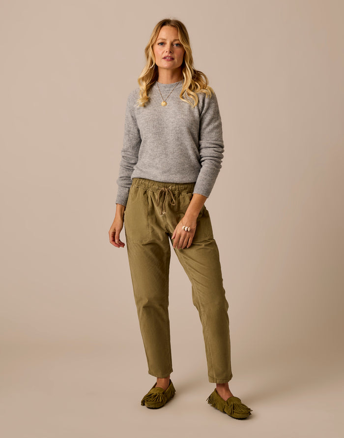 Zoe Buttercord Pant: Kelp