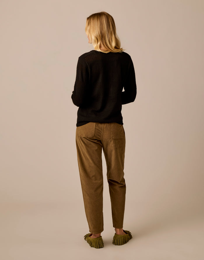 Zoe Buttercord Pant: Teak
