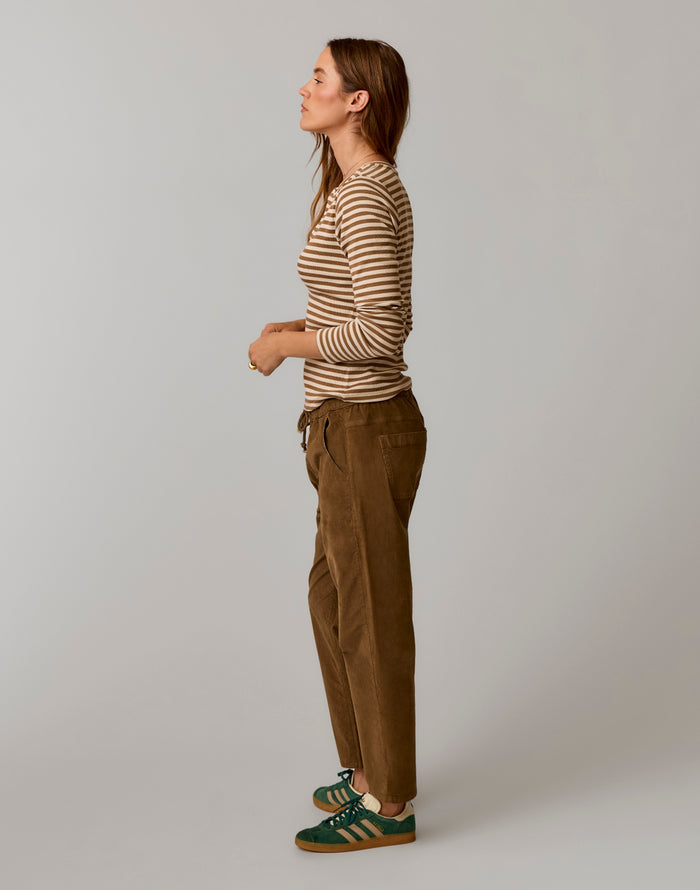 Zoe Buttercord Pant: Teak