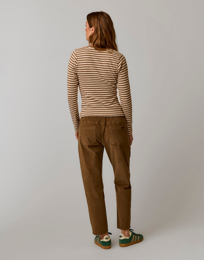 Zoe Buttercord Pant: Teak