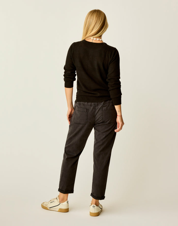 Zoe Twill Pant: Black