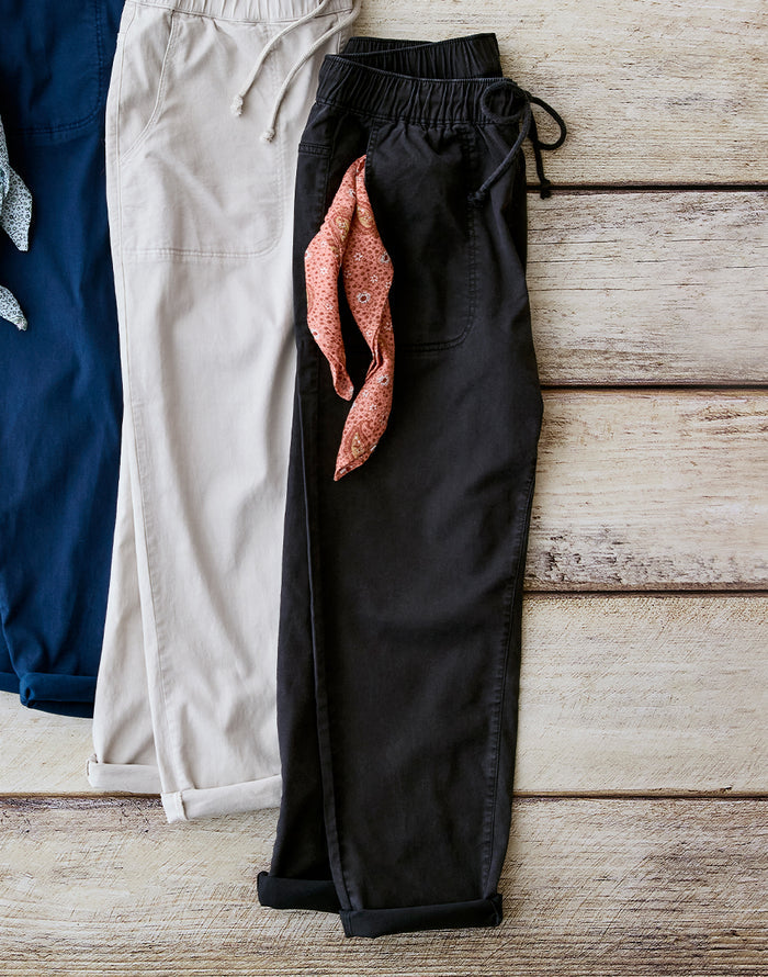 Zoe Twill Pant: Black