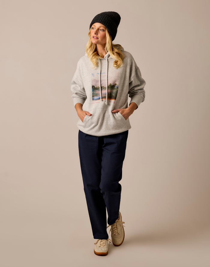 Zoe Twill Pant: Dark Sapphire