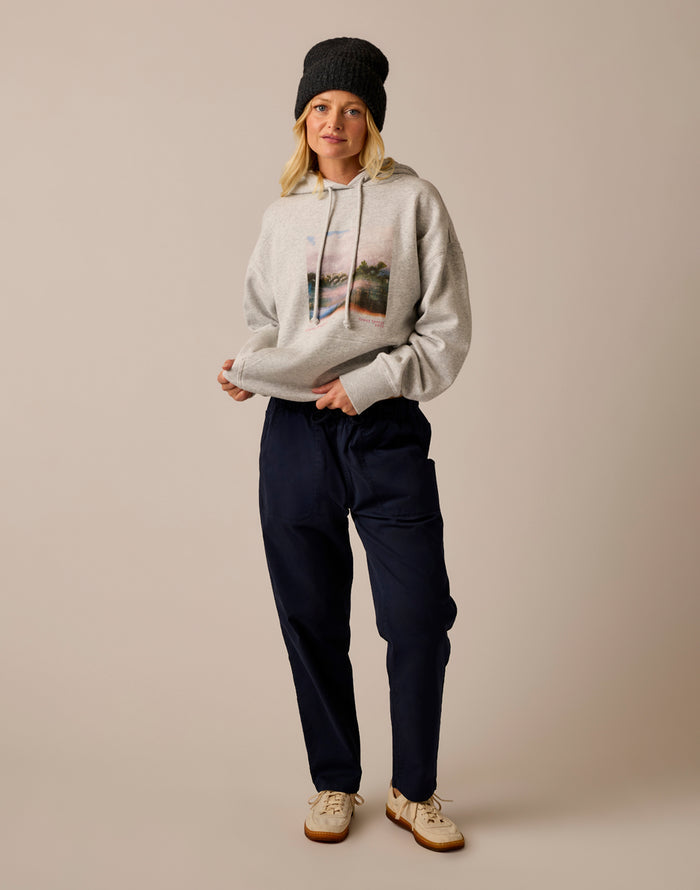 Zoe Twill Pant: Dark Sapphire