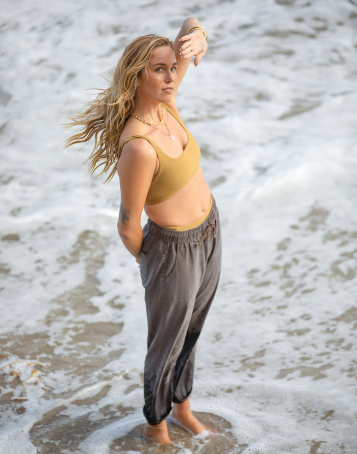 Zoe Twill Pant: Espresso