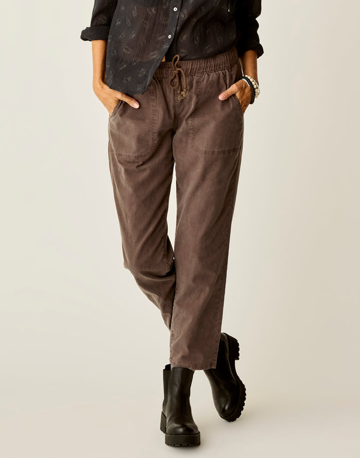 Zoe Twill Pant: Espresso
