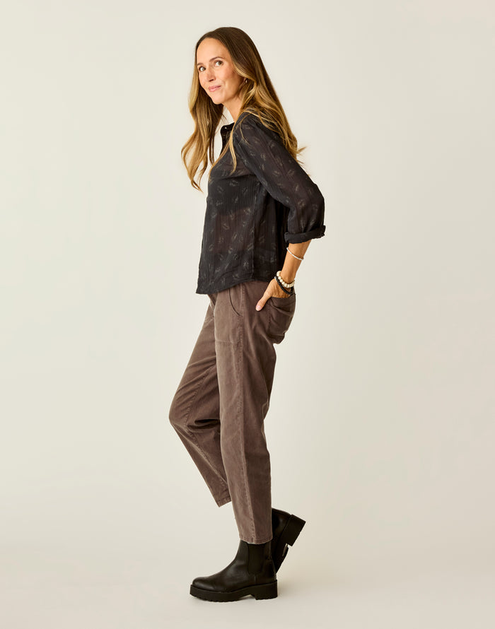 Zoe Twill Pant: Espresso