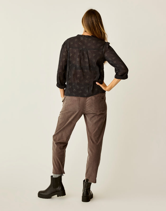 Zoe Twill Pant: Espresso