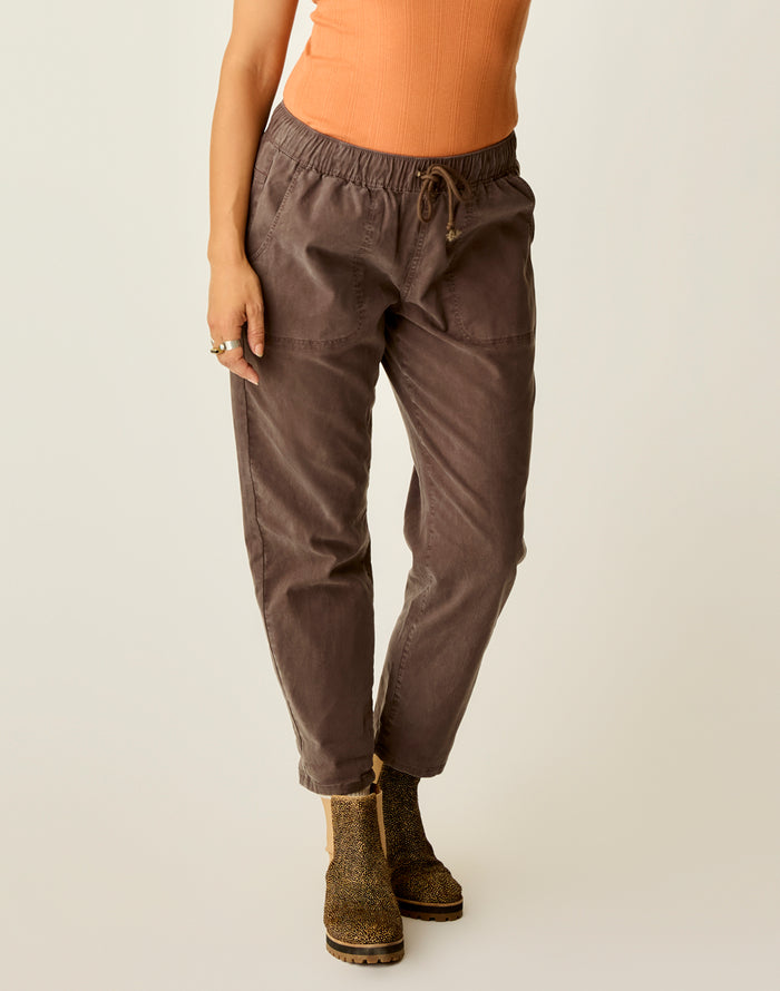Zoe Twill Pant: Espresso