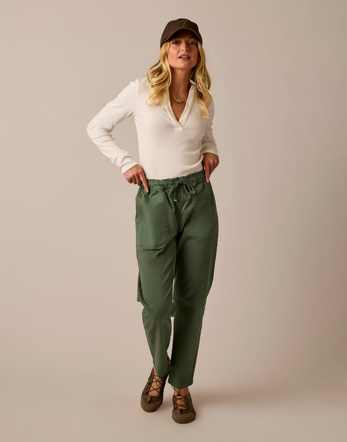 Zoe Twill Pant: Laurel