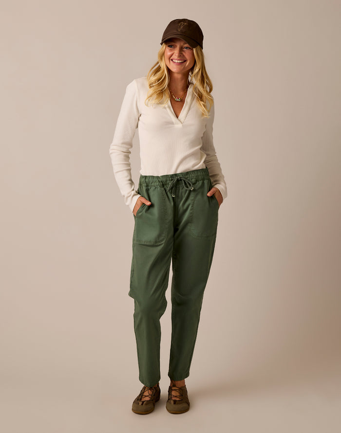 Zoe Twill Pant: Laurel