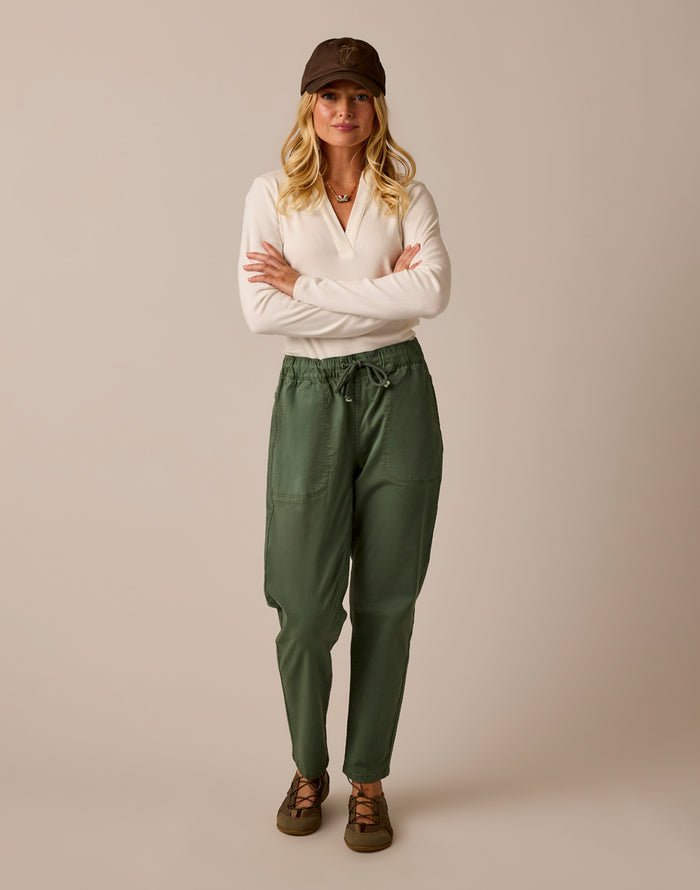 Zoe Twill Pant: Laurel