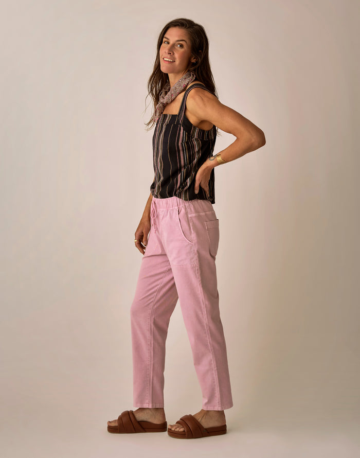 Zoe Twill Pant: Light Dusk