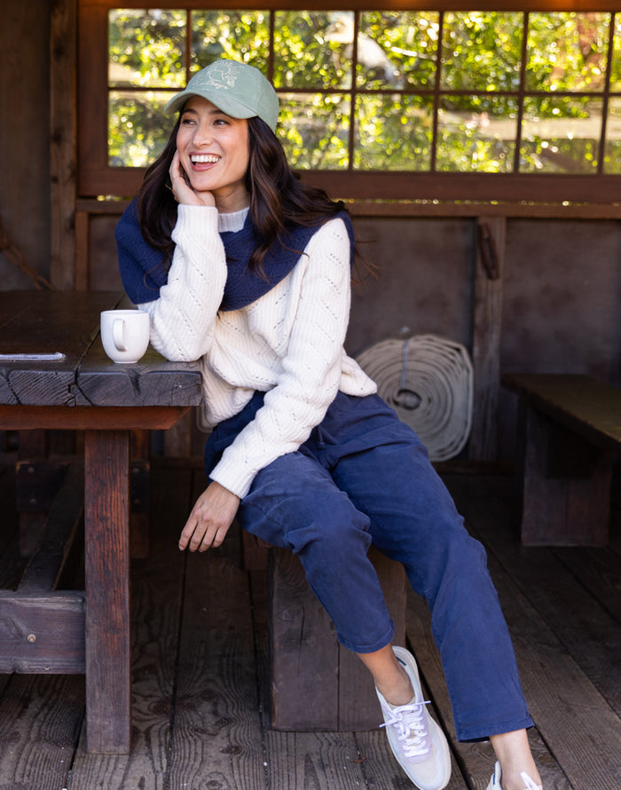 Zoe Twill Pant: Navy