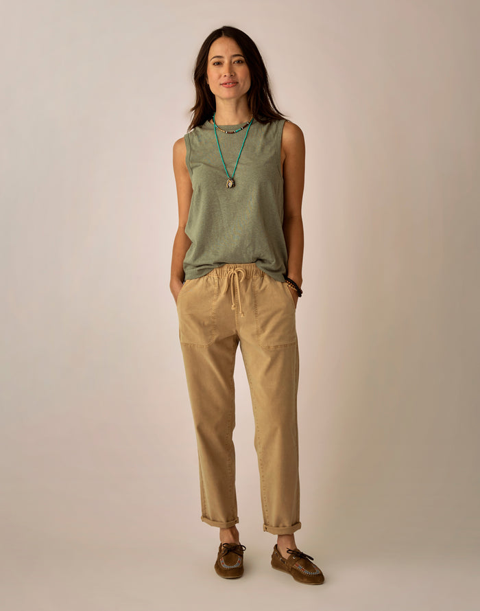 Zoe Twill Pant: Sand