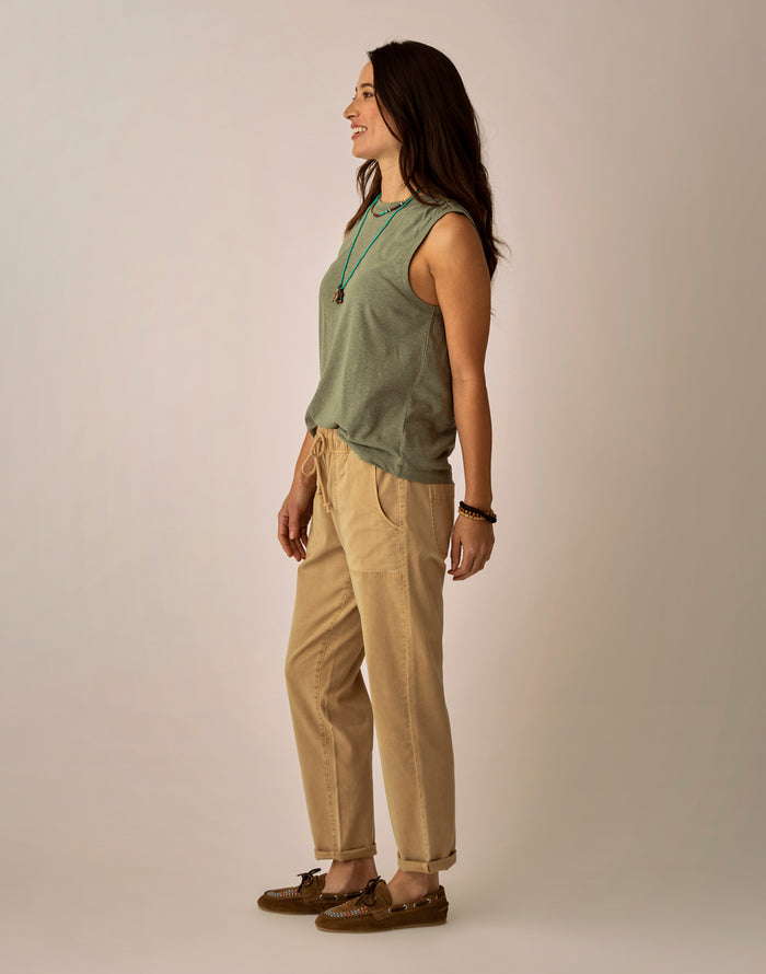Zoe Twill Pant: Sand